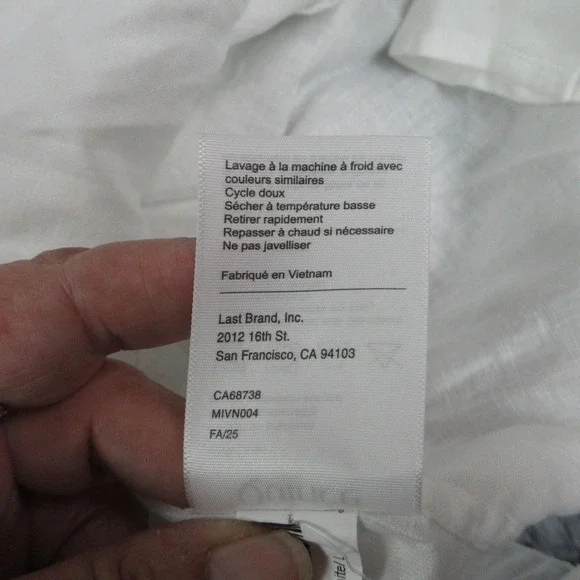 Quince Shirt Womens L White Linen Long Sleeve Button-Up Relaxed Lightweight NWT - Picture 10 of 15